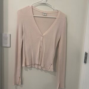 Abercrombie & Fitch Cream Ribbed Knit Top